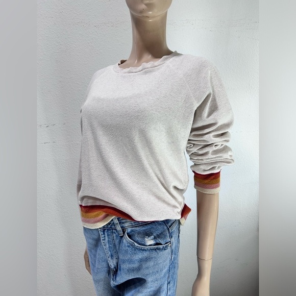 Faherty cream cruw sweeter with stripes - Picture 6 of 15